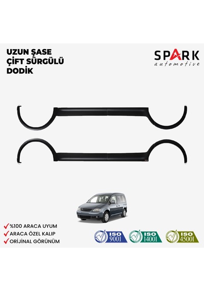 Volkswagen Caddy 2004-2010 Yıl Aralığı Uyumlu Uzun Şase Çift Sürgü Dodik Seti 12 Parça Siyah
