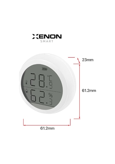 Xenon Smart Akıllı Dijital Termometre Zigbee Protokollü Isı ve Nem Ölçer (Higrometre) X7608
