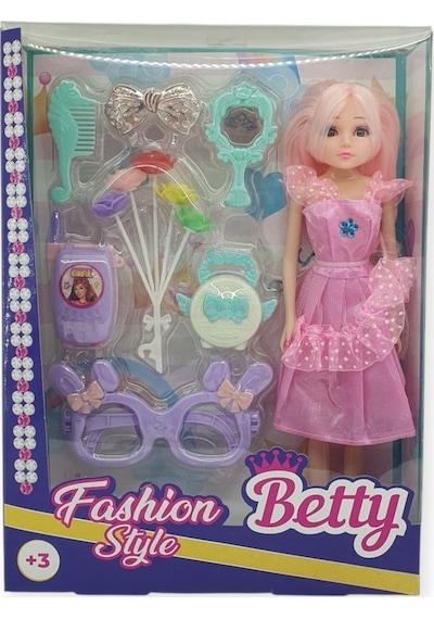 Güzellik Seti 7 Parça Aksesuarlı Bebek Seti - Pembe