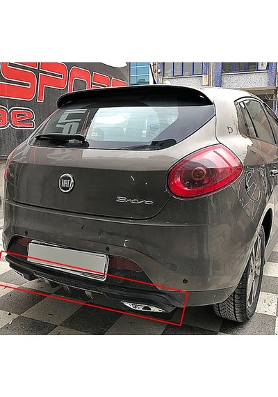 Fiat Bravo Uyumlu Difüzör Difizör Gri + Kare Egzoz Görünüm C Tip 2006-2016
