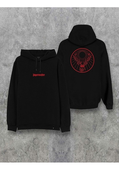 Wildphire Boutique Jagermeister Logo Ön Arka Baskılı Kapşonlu Hoodie Sweatshirt Us-adv-jager-001 SIYAH Wildphire Boutique Jagermeister Logo Ön Arka Baskılı Kapşonlu Hoodie Sweatshirt Us-adv-jager-001 SIYAH
