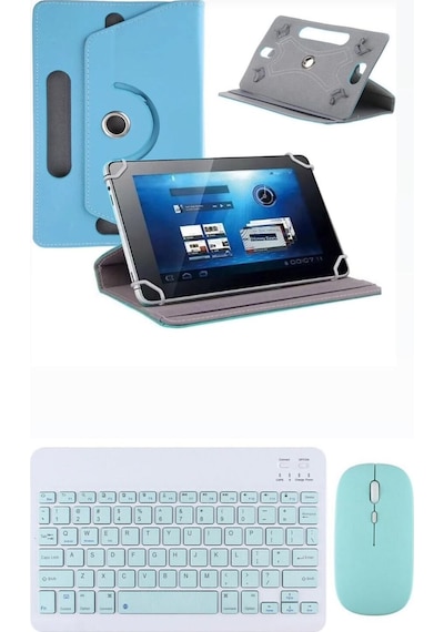 Tcl Tab 10l Gen 4 10.1'' Kılıf Uyumlu Standlı Kablosuz Bluetooth Klavye Mouse Set Kılıf