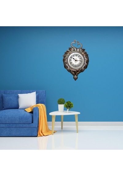 Duvar Saati Tavuskuşu Temalı Büyük Polyester Saat No.1 50 X 70 Cm çok Renkli