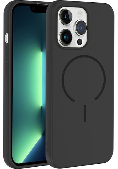 Apple Uyumlu iPhone 13 Pro Max Kılıf Magsafe Özellikli Premium Silikon Kapak Ryc/meta Siyah