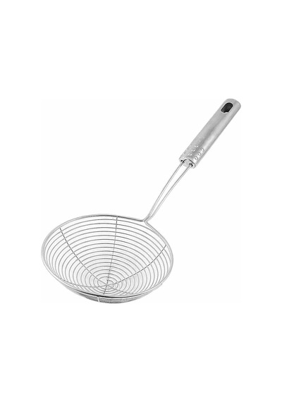 Promosyonca Metal Kevgir, 14-16 Cm Çap, Uzun Saplı, Mutfak Süzgeci, Gümüş 16 Cm Diğer
