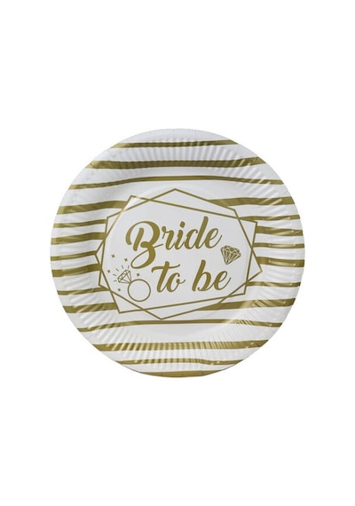 Tabak Karton Bride To Be Yaldizli Altin Pk:8 Adet