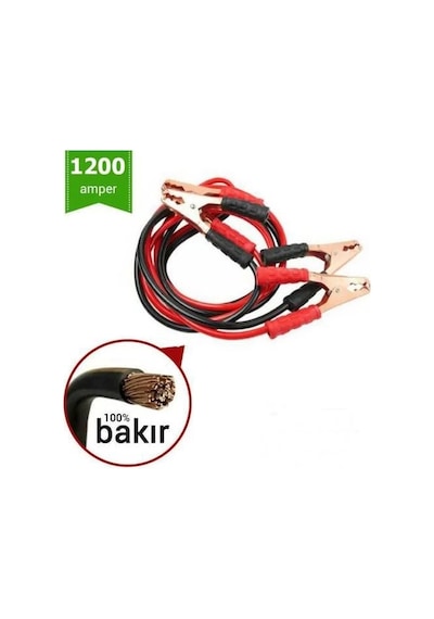 Akü Takviye Kablosu 1200 Amper Taşıma Çantalı Çok Renkli