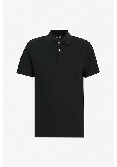 Ac Sports Erkek Sıyah-sıyah Slim Fit Dar Kesim Pamuklu Polo Yaka Tişört