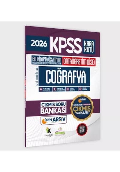 2026 Fullortaöğretim Kpss Kara Kutu ÖSYM Çıkmış Soru Bankası 5li Modül Set Son 15 Yıl(sadece Lise)