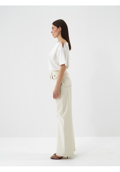 Xint Ekru Modal Dokulu Oversize Pantolon 201294