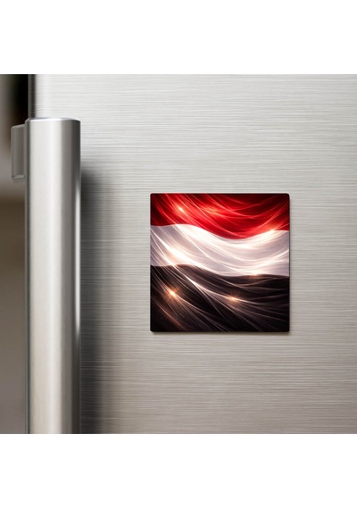 Yemen Yemen Abstract Ülke Bayraklı Buzdolap Magneti - 9x9 Cm
