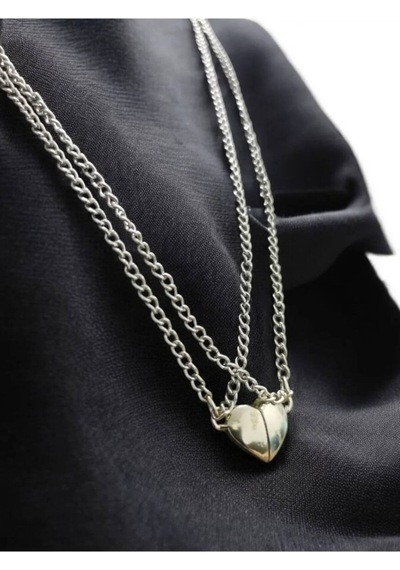 Mıknatıslı Kalp Unisex Kolye Şık Ve Anlamlı Tasarım Çok renkli