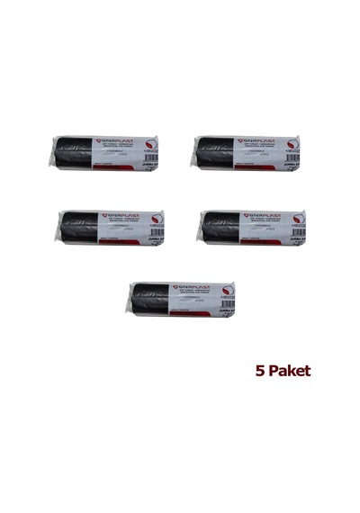 Gnr Endüstriyel Jumbo Çöp Torbası Poşeti - 2 Kat - Siyah - 400 G - 80 x 110 CM -10 x 5 Rulo