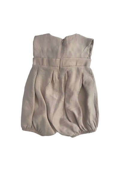Babydoll Tulum Kahverengi Çiçekli Bej