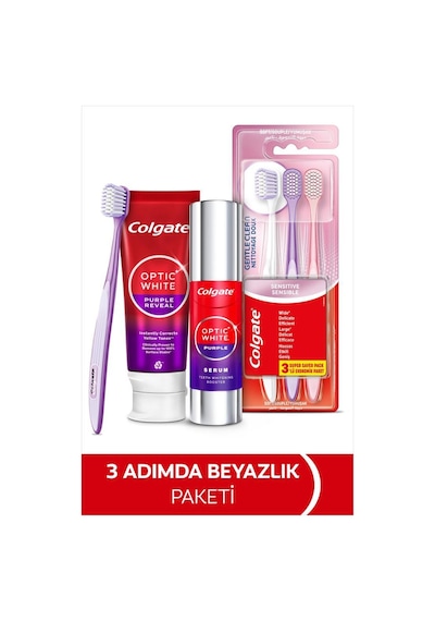 Optic White Purple Beyazlatıcı Set Diş Macunu 75 Ml +purple Serum 40 Ml+gentle Clean 2+1 Diş Fırçası