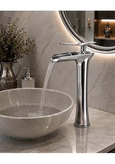 Krom Şelale Çanak Lavabo Bataryası