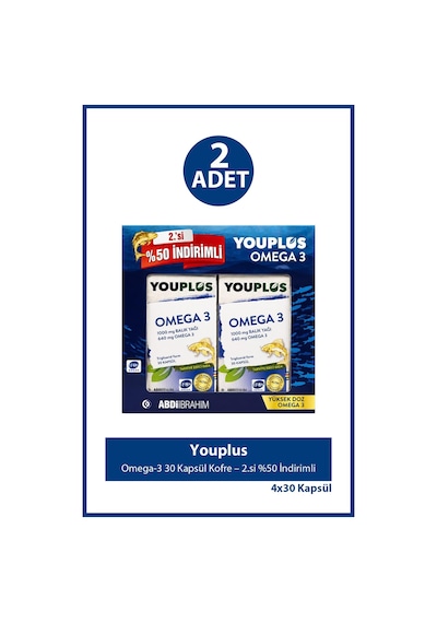 Youplus Omega-3 30 Kapsül Kofre 2.si %50 İndirimli X2