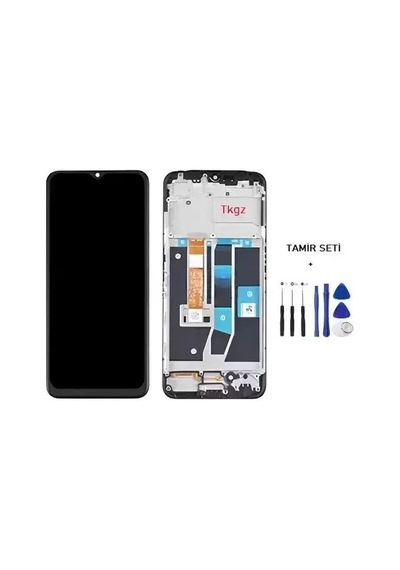 Tkgz - Oppo A16 Uyumlu Lcd Ekran Dokunmatik Wandey Servis Lcd Full Çıtalı + Tamir Kiti