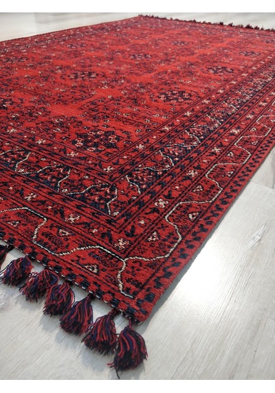 Buharı Bhr 02 Red Afgan / Yağcıbedir Desenli Hav Toz Vermez Yıkanabilir Kaymaz İnce Dokuma Halı Kırmızı - Lacivert Buharı Bhr 02 Red Afgan / Yağcıbedir Desenli Hav Toz Vermez Yıkanabilir Kaymaz İnce Dokuma Halı Kırmızı - Lacivert