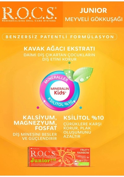 .junior Diş Macunu 6-12 Yaş 60 Ml Meyveli Gökkuşağı Çok Renkli