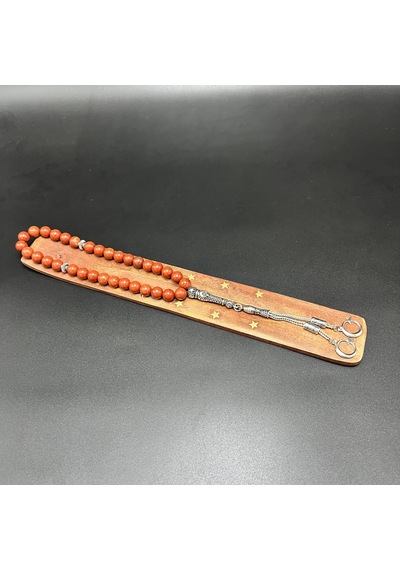 Yıldız Doğal Taş Kırmızı Jasper 8mm 33lük Doğal Taş Tesbih