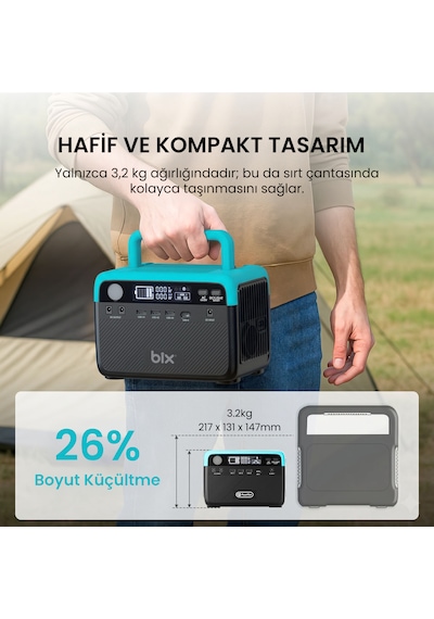 Bix Ps60k 192wh 300w 230v 50hz Taşınabilir Güç İstasyonu