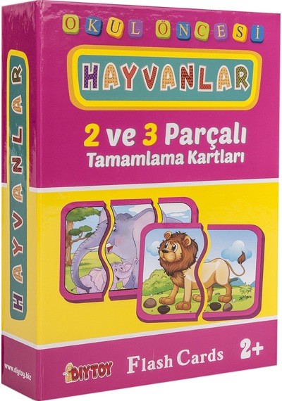 2 Ve 3 Parçalı Hayvanlar Tamamlama Kartları
