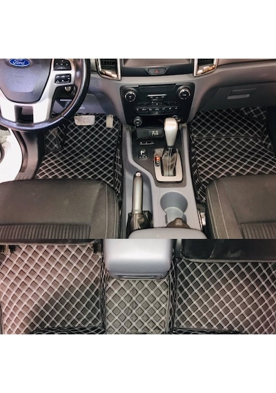 Araca Özel 5D 7D Havuzlu Deri Paspas Skoda Octavia 2013-2021 2021-Siyaha Siyah Dikişli