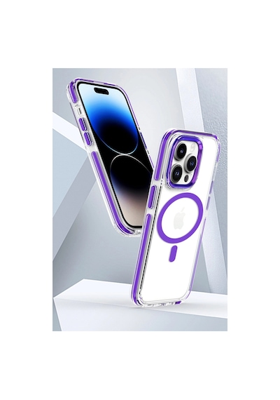 Joko Apple İphone 15 Pro Max Bella Magsafe Kapak - Derin Mor 0.2M-Çok Renkli