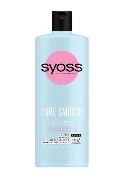 Syoss Pure Smooth Micellar Ağırlaştırmayan Silikonsuz Şampuan 3 x 500 ML
