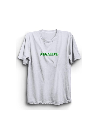 Negative Baskılı Tshirt Beyaz
