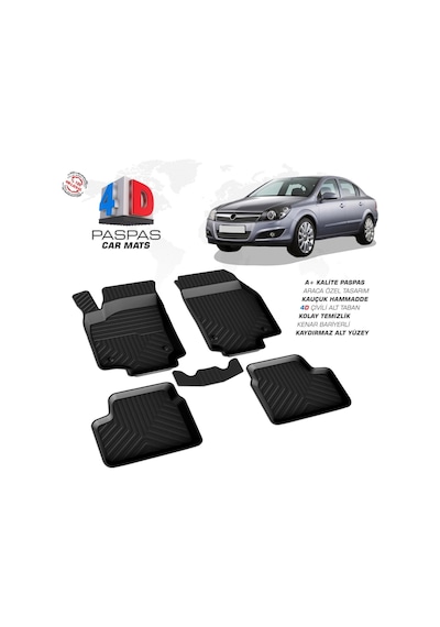 Opel Astra H Sd 4d Araca Özel Havuzlu Kauçuk Paspas 2004 Ve Üzeri