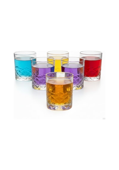 6 Lı Kahve Yanı Bardağı Seti 75 Ml Desenli Cam Mini Bardak, Espresso & Türk Kahvesi Su Bardağı, Şık Ve Dayanıklı Tasarım Çok Renkli