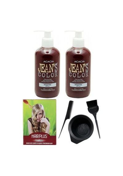 Saç Boyası Magenta 250ml 2ad, Saç Açıcı Ve Fluweel Saç Boya Kabı Seti