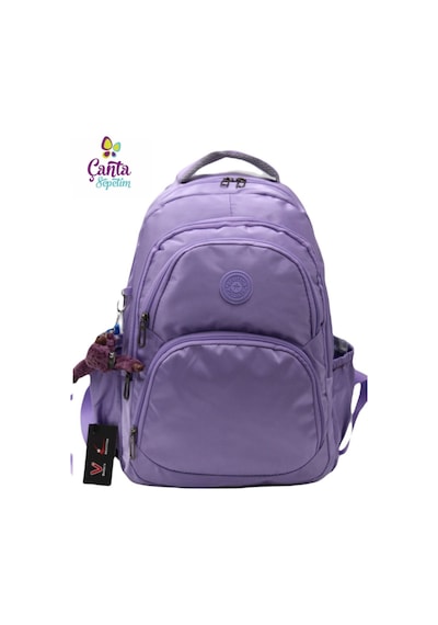 Özel Su İtici Kumaş Unisex Okul Sırt Çantası Mürdüm Mürdüm Mürdüm
