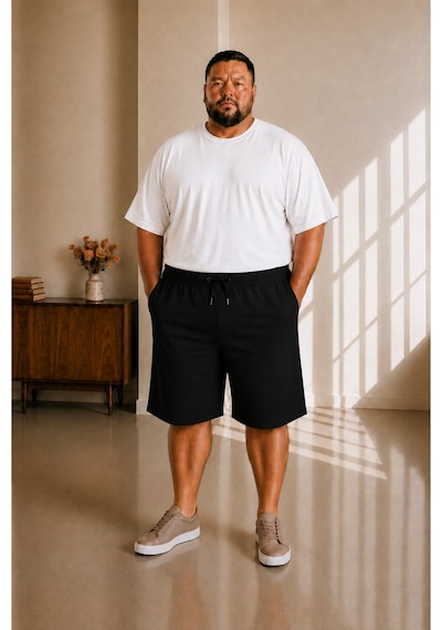 Sngl Tekstil Erkek Büyük Beden Kapri 3xl 4xl 5xl 6xl 7xl 8xl 9xl Siyah