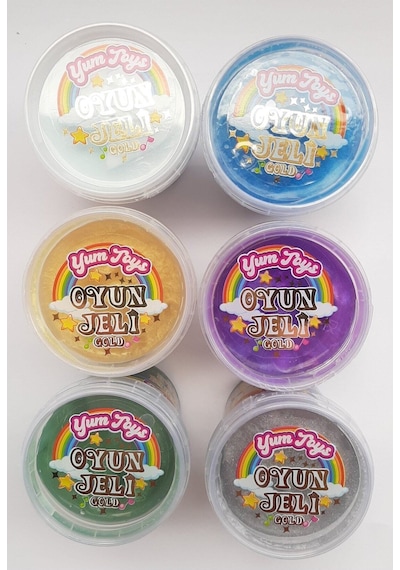 Yumtoys Gold Serisi Slaym - Hazır Slime 6 Renk 6 Kutu 140x6 Gr Sarı, Yeşil, Mor, Mavi, Gümüş, Beyaz
