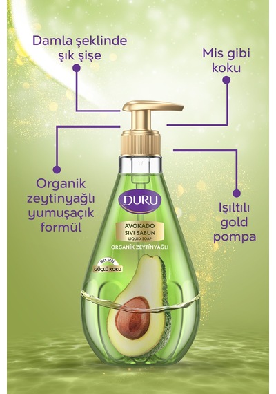 Organik Zeytinyağlı Sıvı Sabun Avokado 1,5 1,5 500ml