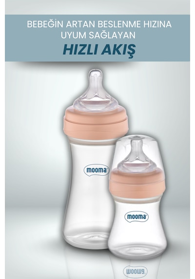 Mooma Kindy 150 Ve 250 Ml Biberon Yenidoğan Başlangıç Seti - Rose Gold
