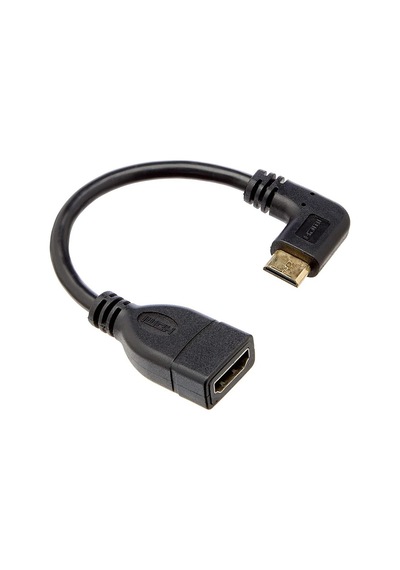 90 Derece Mini Hdmi Çevirici Mini Hdmi Erkek Hdmi Dişi 15 Cm Siyah