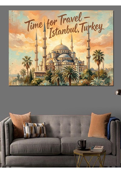 İstanbul Zamanı Seyahat Ve Tarih Dekoratif Kanvas - Mdf Ahşap Tablo