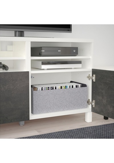 Tv Sehpası, Beyaz-koyu Gri Taş Görünümlü, 120x40x74 Cm, Kallvıken Gri Tv Sehpası, Beyaz-koyu Gri Taş Görünümlü, 120x40x74 Cm, Kallvıken Gri