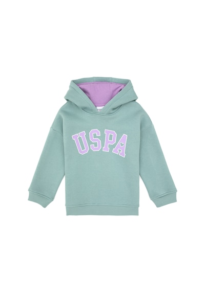 U.S. Polo Assn. Kız Çocuk Şardonlu Kapüşonlu Mint Sweatshirt 50317890-VR090