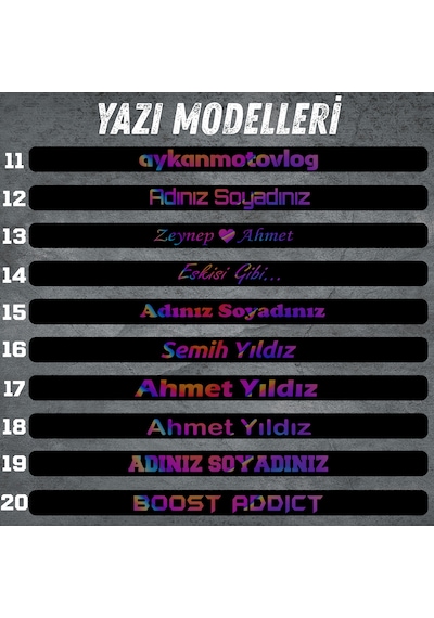 Kişiye Özel Motor Pleksi Plaka Hologram Yazı İstediğinizi Yazdırın