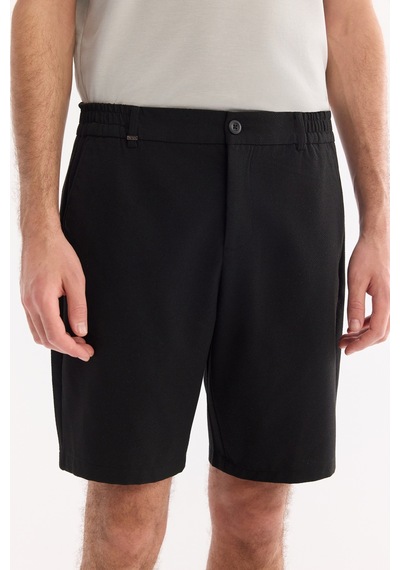 Avva Erkek Siyah Yanı Lastikli Gofreli Relaxed Fit Chino Şort A61y3730
