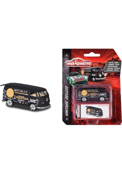 Majorette Vintage Deluxe Volkswagen T1 Foodtruck - Siyah 1/64