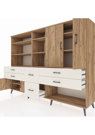 Hyperion Dolap 10 Raflı 6 Çekmeceli 4 Kapaklı 220x44x163 Çam-çam/ Çam-çam/aytaşı Hyperion Dolap 10 Raflı 6 Çekmeceli 4 Kapaklı 220x44x163 Çam-çam/ Çam-çam/aytaşı