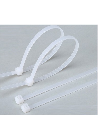 100 Adet 37cmx3,6mm Beyaz Plastik Cırt Kelepçe Kablo Bağı