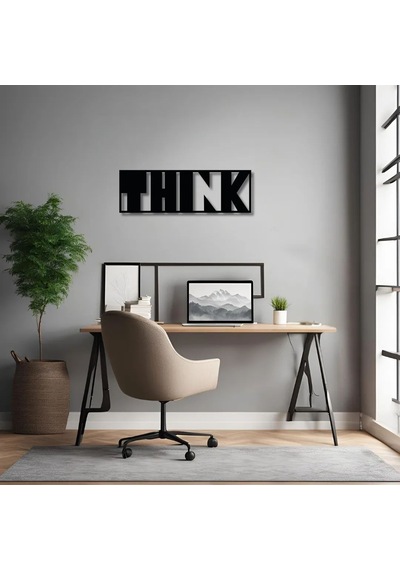 Sanatsal Metal Tablo Think Metal Duvar Tablosu İmza