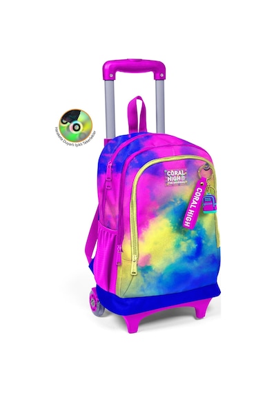 Coral High Kids Renkli Batik Desenli Üç Bölmeli Çekçekli Okul Sırt Çantası 23957